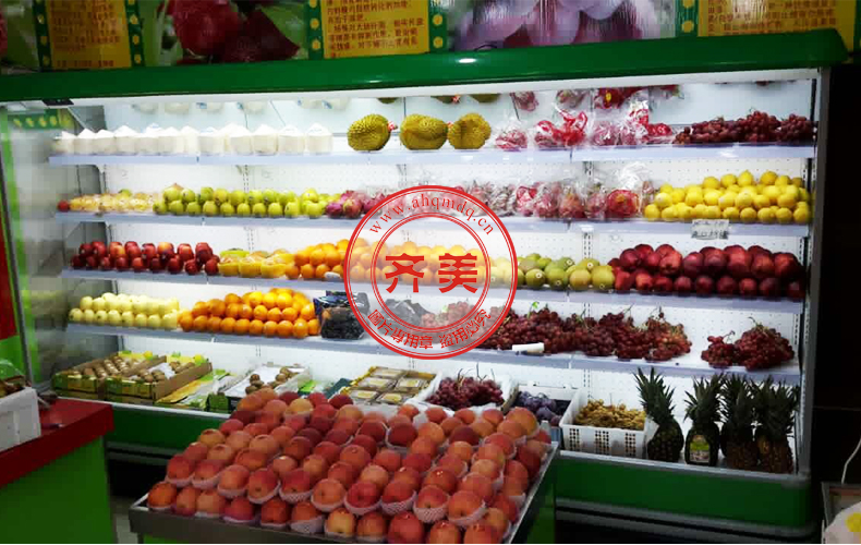 北京 芳芳水果大卖场 绿色风幕柜
